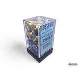 CHX 26622 Gemini Blue-Gold/white 16mm d6 Dice Block (12 dice)