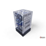 CHX 26623 Gemini Blue-Steel/white 16mm d6 Dice Block (12 dice)
