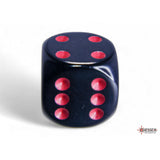 CHX 25618 Opaque Black/red 16mm d6 Dice Block (12 dice)