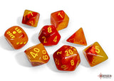CHX 30051 Gemini Gellow-Red/yellow Polyhedral Luminary 7-Dice Set (with bonus die)