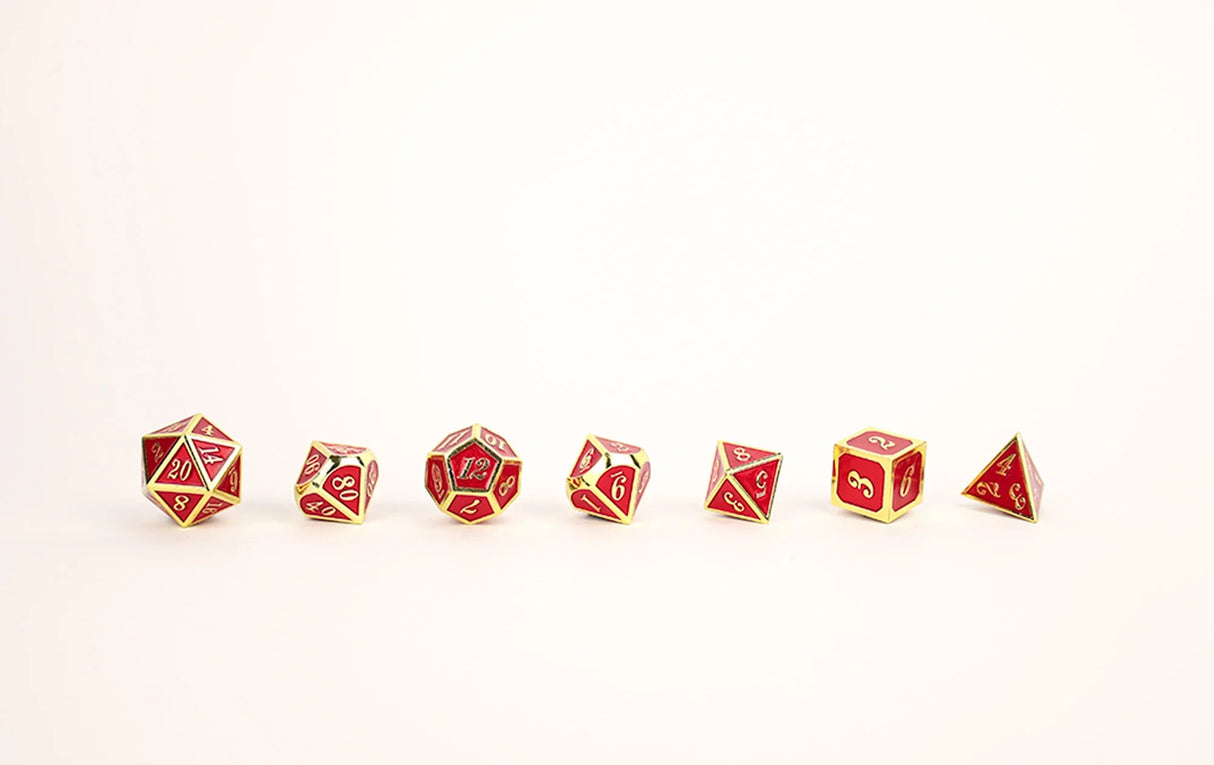 LPG Dice RPG Set Serif Red/Gold