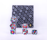 LPG Dice RPG Set Leadlight 4 Colour/Silver