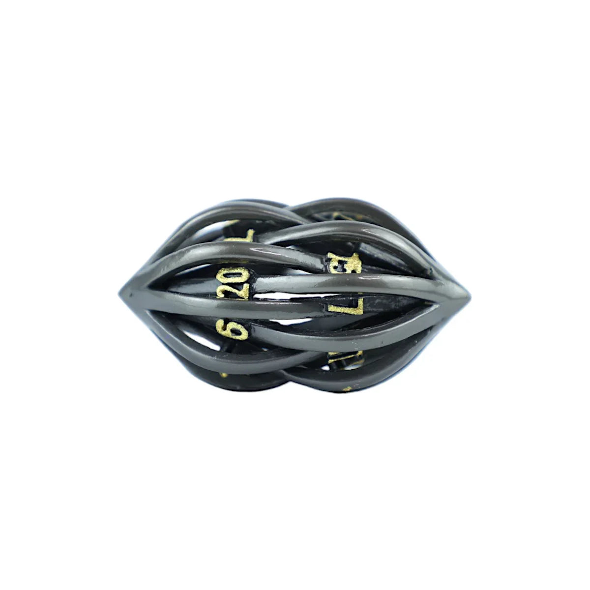 LPG Dice RPG Set Hollow Elliptic - Black and Gold