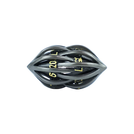 LPG Dice RPG Set Hollow Elliptic - Black and Gold