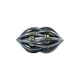 LPG Dice RPG Set Hollow Elliptic - Black and Gold