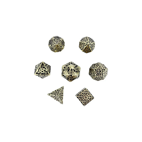 LPG Dice RPG Set Hollow Celtic - Tarnished Gold