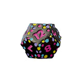 LPG Dice RPG Set Inscripted Hex Pastel Black