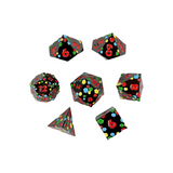 LPG Dice RPG Set Inscripted Hex Rainbow Black