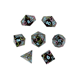 LPG Dice RPG Set Inscripted Bubbles Rainbow Black