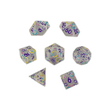 LPG Dice RPG Set Inscripted Bubbles Pastel White