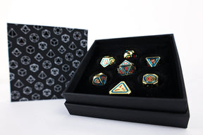LPG Dice RPG Set Concentric Red/Green/Gold