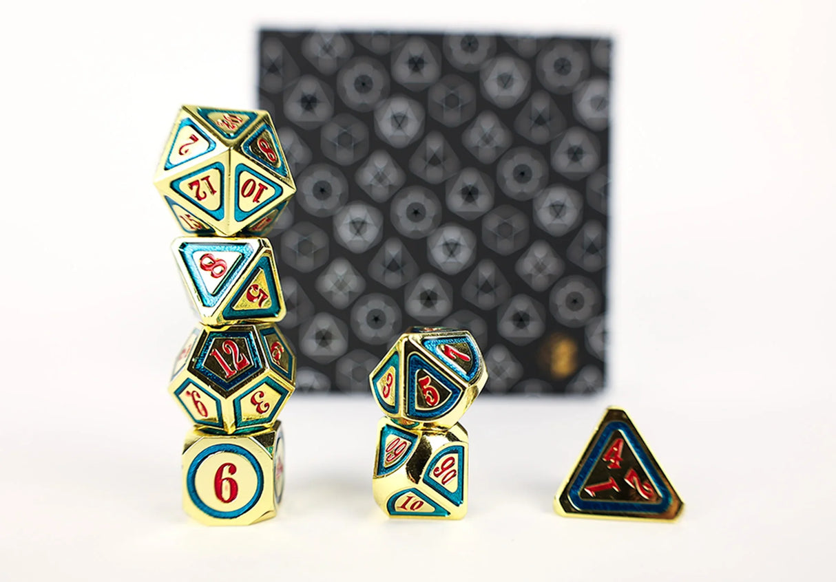 LPG Dice RPG Set Concentric Red/Green/Gold