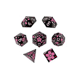 LPG Dice RPG Set Inscripted Sakura Black Pink