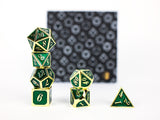 LPG Dice RPG Set Serif Green/Gold