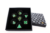 LPG Dice RPG Set Serif Green/Gold