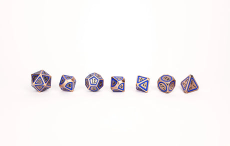 LPG Dice RPG Set Concentric Blue/Black/Brass