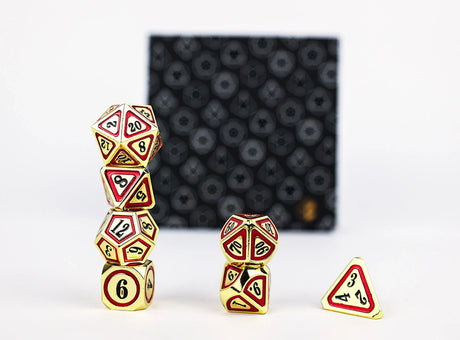 LPG Dice RPG Set Concentric Black/Red/Gold