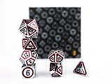 LPG Dice RPG Set Concentric Black/Red/Silver