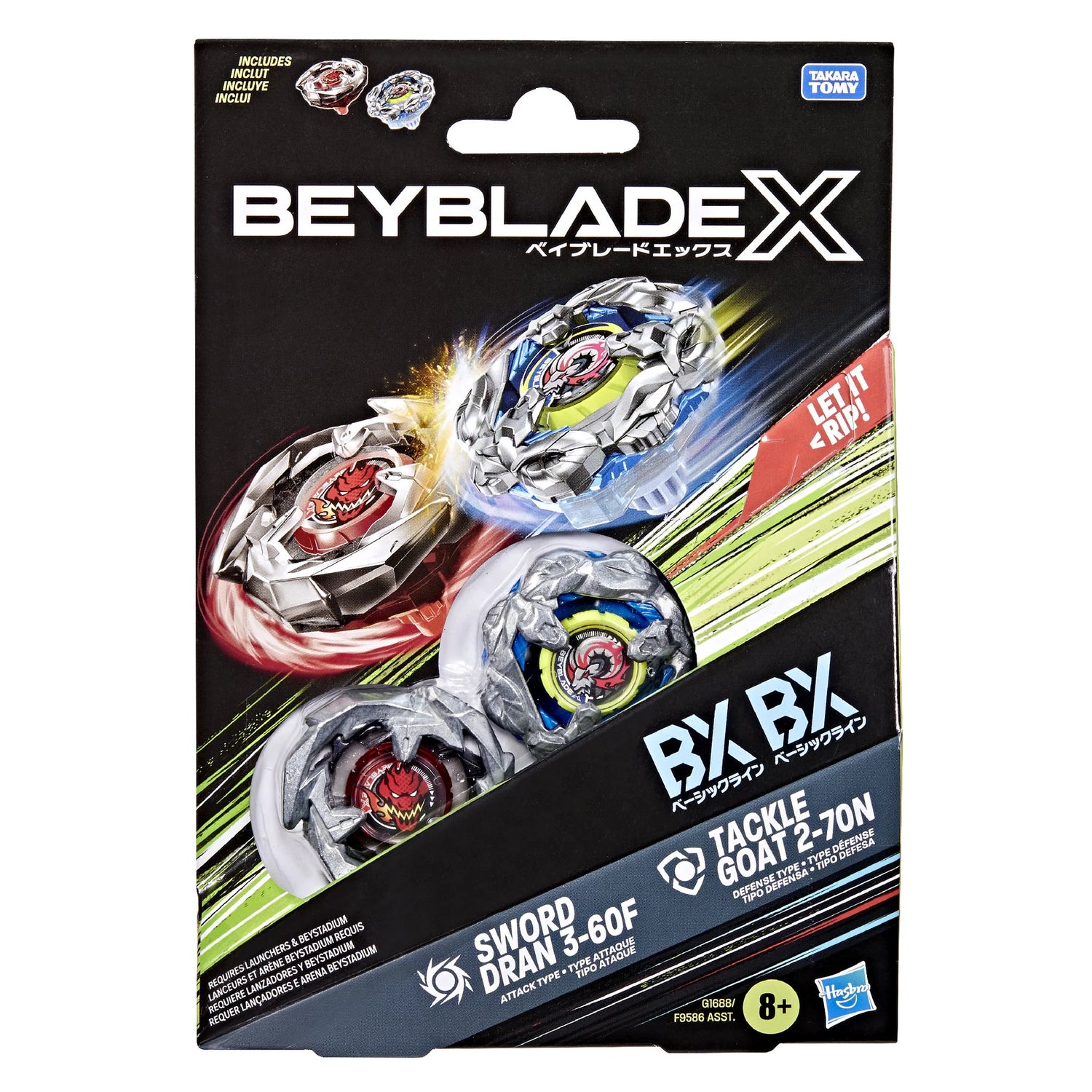 Beyblade X Tackle Goat 2-70N & Sword Dran 3-60F Dual Pack