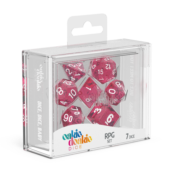 Oakie Doakie: Dice – RPG Set Speckled – Pink (7)