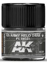 AK Interactive Real Colors - Acrylic Lacquer Paint 10ml bottle - US ARMY HELO DRAB FS 34031