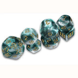 Dungeon Crawl Classics - DCC RPG Dice - Thracian Azure Swirl Dice - DCC Funky 7