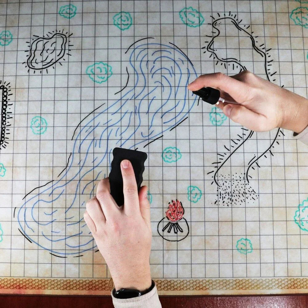 ENHANCE Tabletop Deluxe Rubber RPG Grid Mat Campaign Kit
