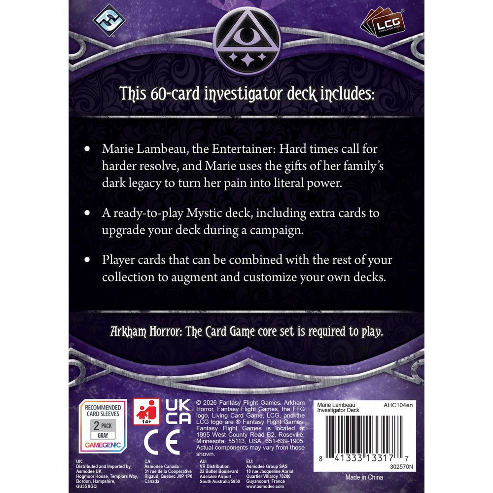 Arkham Horror: The Card Game – Investigator Deck: Marie Lambeau