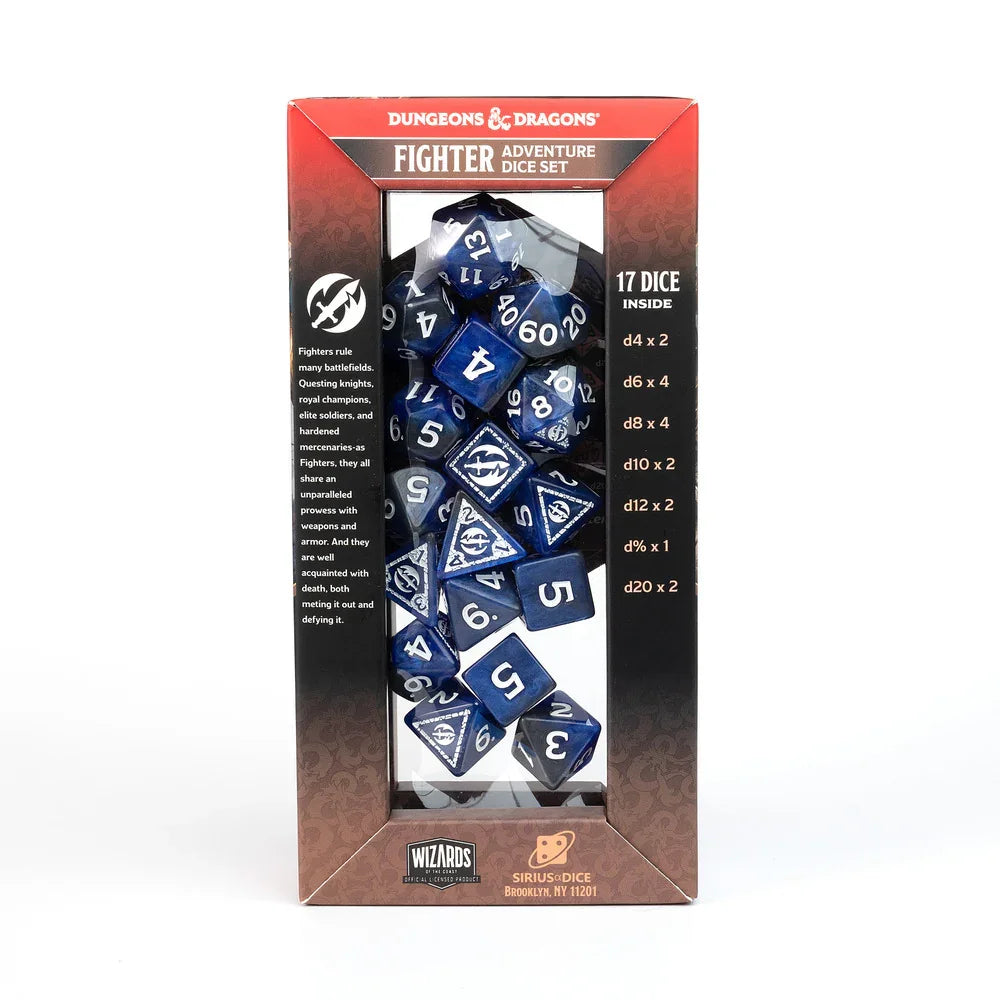 Sirius Dice - D&D Adventure Dice - Fighter - Blue