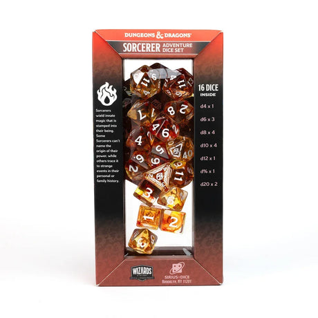 Sirius Dice - D&D Adventure Dice - Sorcerer - Orange