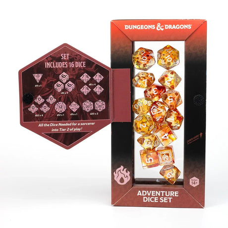 Sirius Dice - D&D Adventure Dice - Sorcerer - Orange