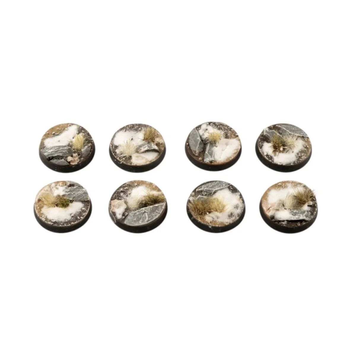 Gamers Grass - Battle Ready Bases - Winter - Round 28mm (x8)