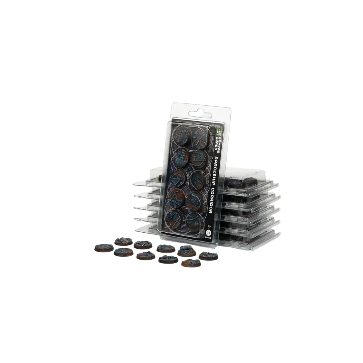 Gamers Grass - Battle Ready Bases - Spaceship Corridor - Round 25mm (x10)
