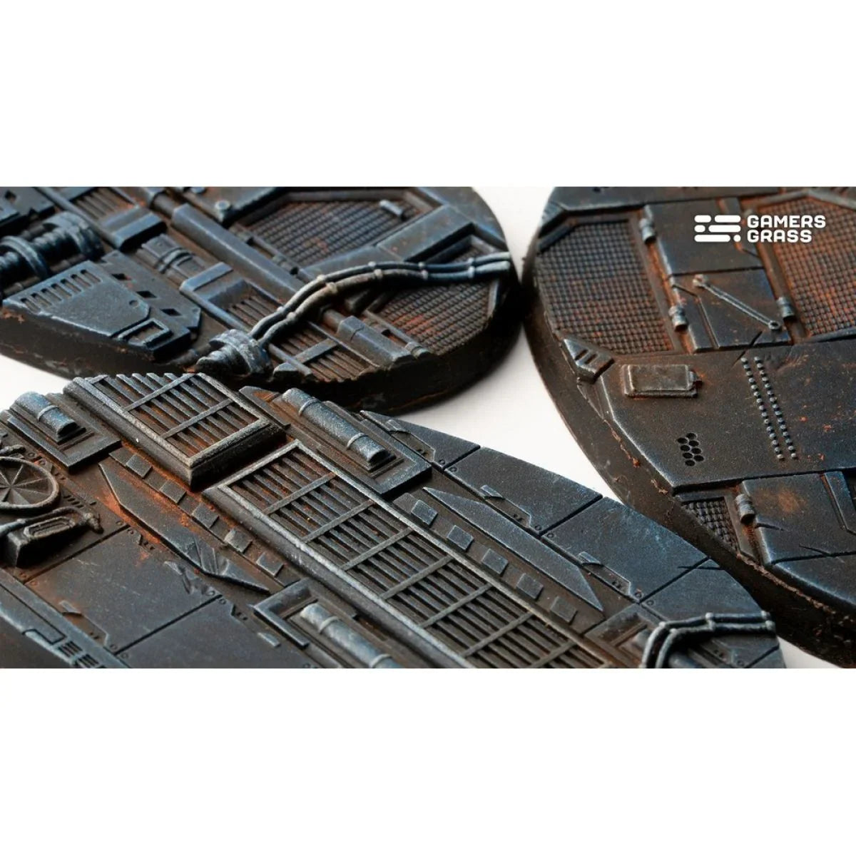 Gamers Grass - Battle Ready Bases - Spaceship Corridor - Oval 75mm (x3)