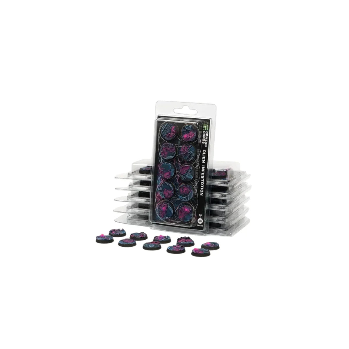 Gamers Grass - Battle Ready Bases - Alien Infestation - Round 25mm (x10)