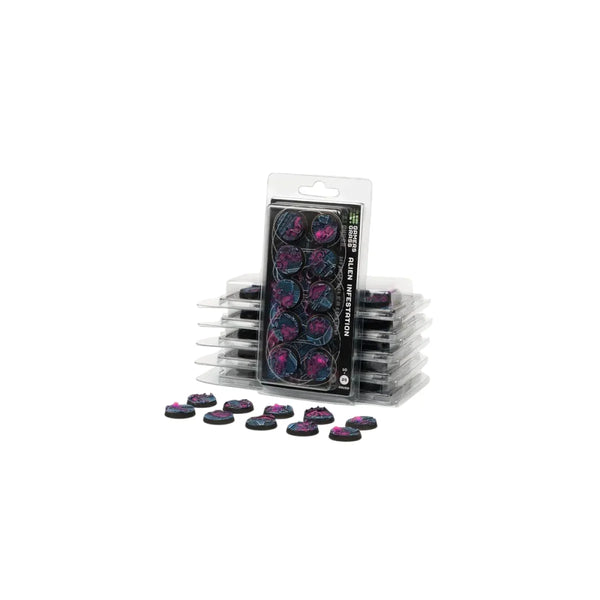 Gamers Grass - Battle Ready Bases - Alien Infestation - Round 25mm (x10)