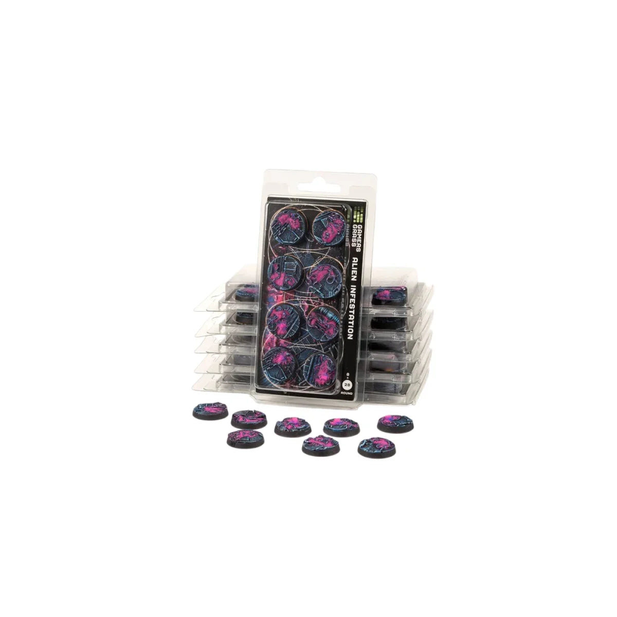 Gamers Grass - Battle Ready Bases - Alien Infestation - Round 28mm (x8)
