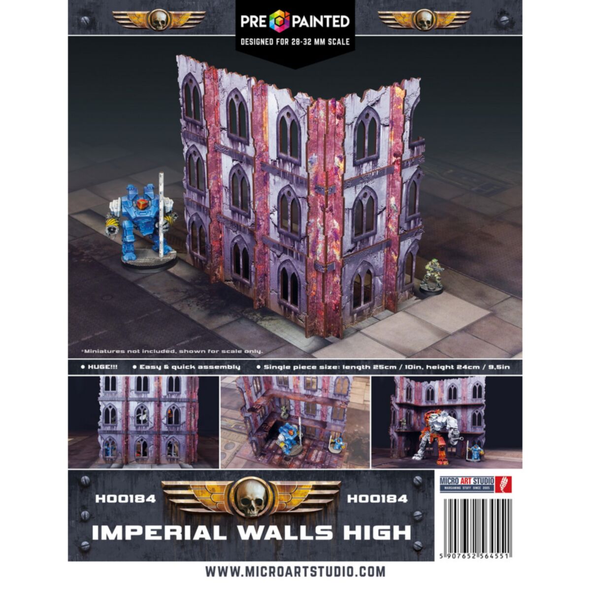 Micro Art Studio - Imperial Walls High (1) PREPAINTED [28mm/1:56]