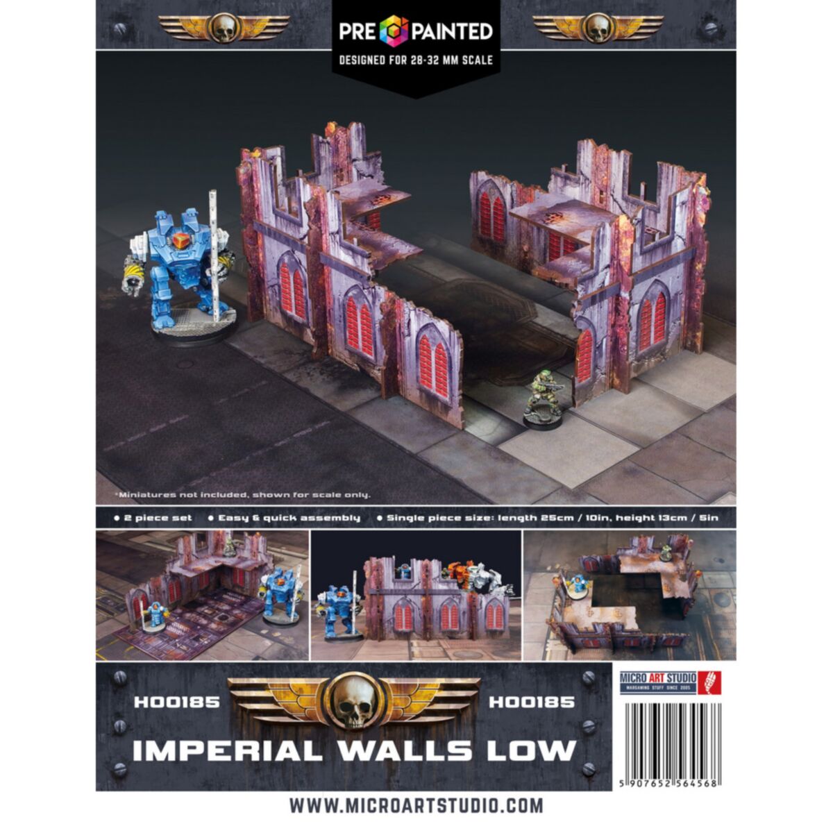 Micro Art Studio - Imperial Walls Low (2) PREPAINTED [28mm/1:56]