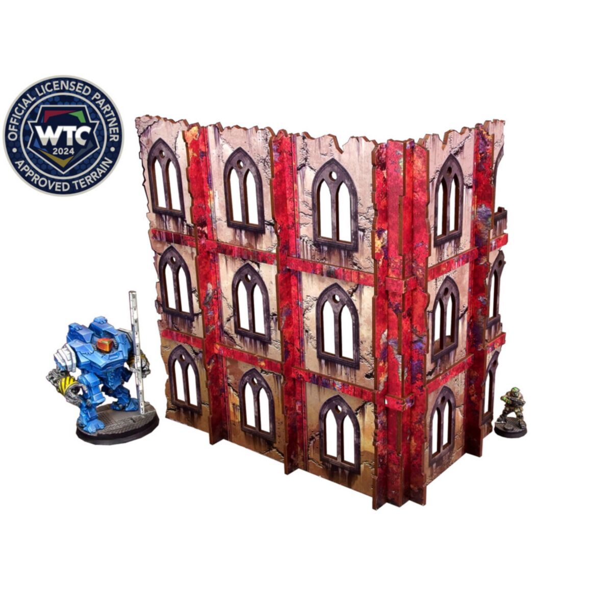 Micro Art Studio - Imperial Walls High Red (1) PREPAINTED [28mm/1:56]