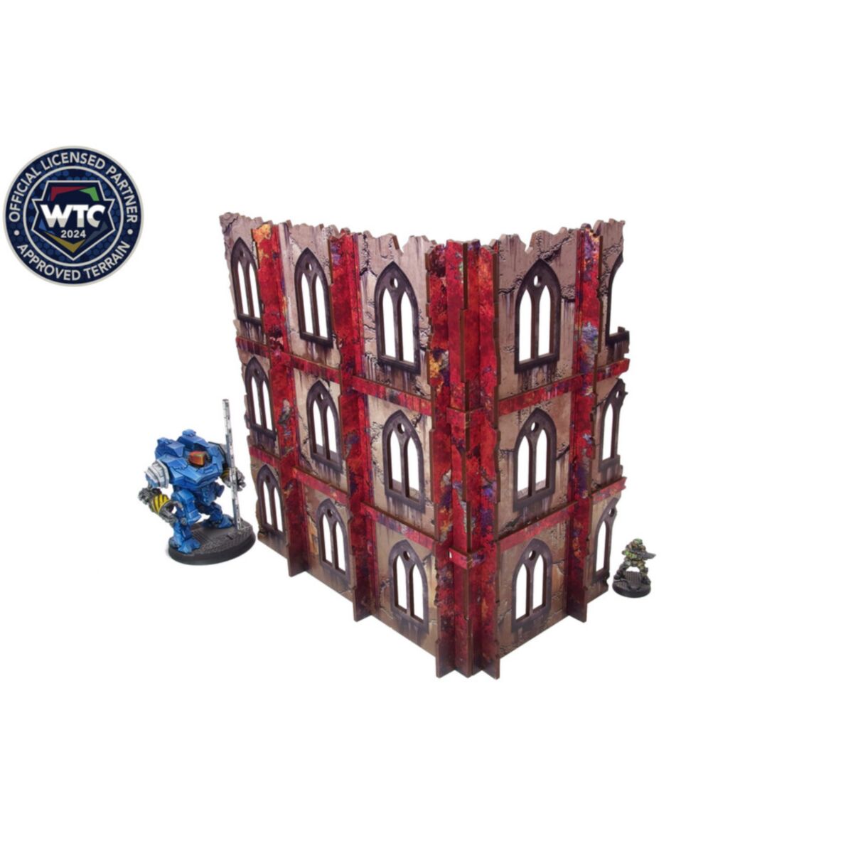 Micro Art Studio - Imperial Walls High Red (1) PREPAINTED [28mm/1:56]