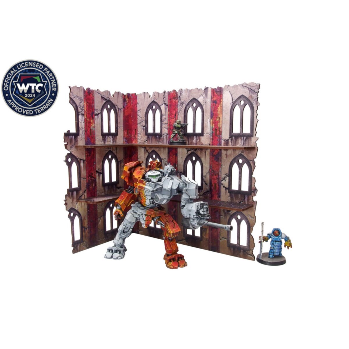 Micro Art Studio - Imperial Walls High Red (1) PREPAINTED [28mm/1:56]