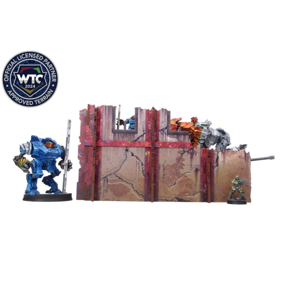 Micro Art Studio - Imperial Walls Low Red (2) PREPAINTED [28mm/1:56]
