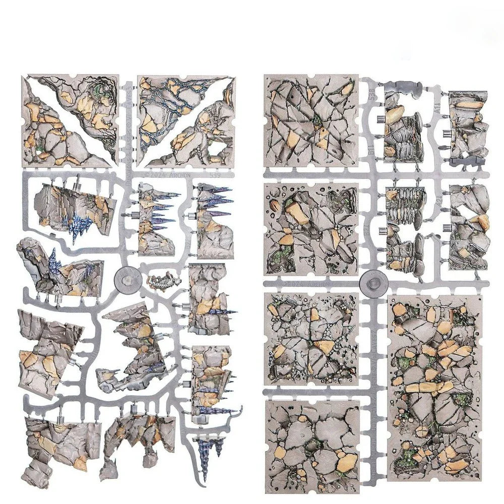 Dungeons & Lasers: PrismaCast Pre-Painted Terrain - Rocky Caves: Pre-Painted