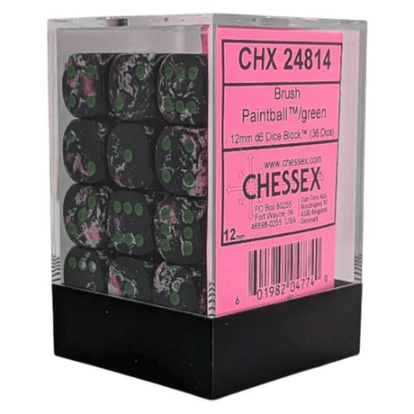 CHX 24814 Brush Paintball/green 12mm d6 Dice Block (36 dice)