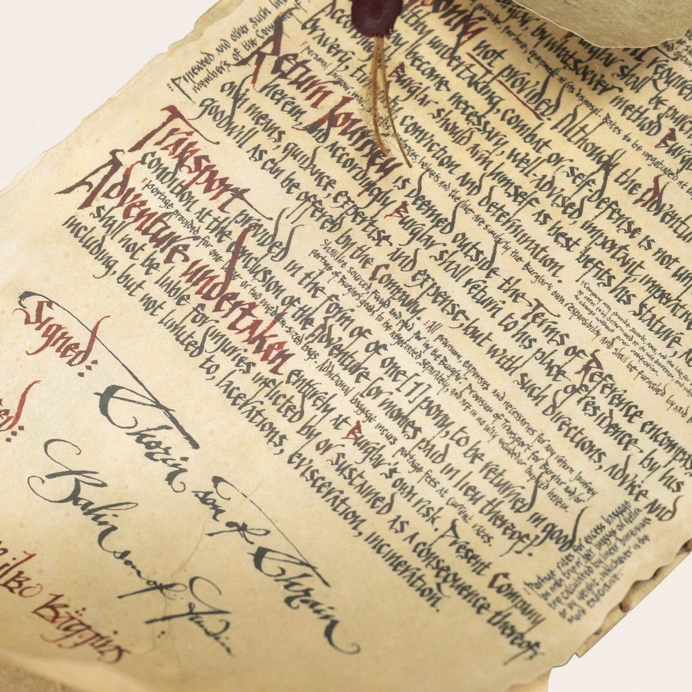 WETA - The Hobbit Trilogy - Burglar Contract of Bilbo Baggins - Mini - (Order on Demand)