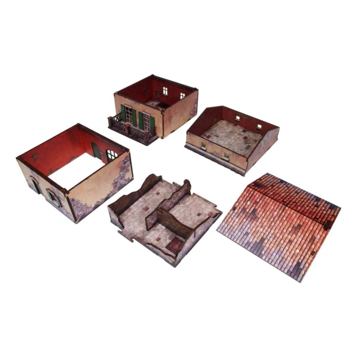 Micro Arts Studio - WW2 Italy Balcony House (1) PREPAINTED [28mm/1:56] - Pre-Order