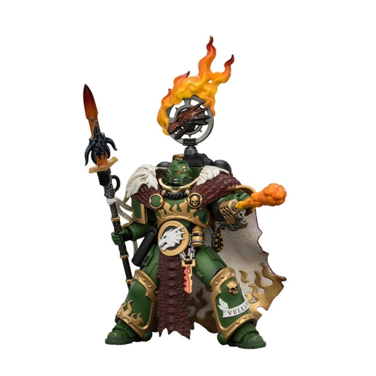 Warhammer Collectibles: 1/18 Scale Salamanders Vulkan He'stan the Forgefather with the SpearVulkan - Pre-Order