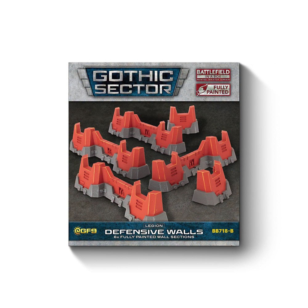Battlefield in a Box: Gothic Sector – Legion Defensive Walls Red Paint Scheme - Pre-Order