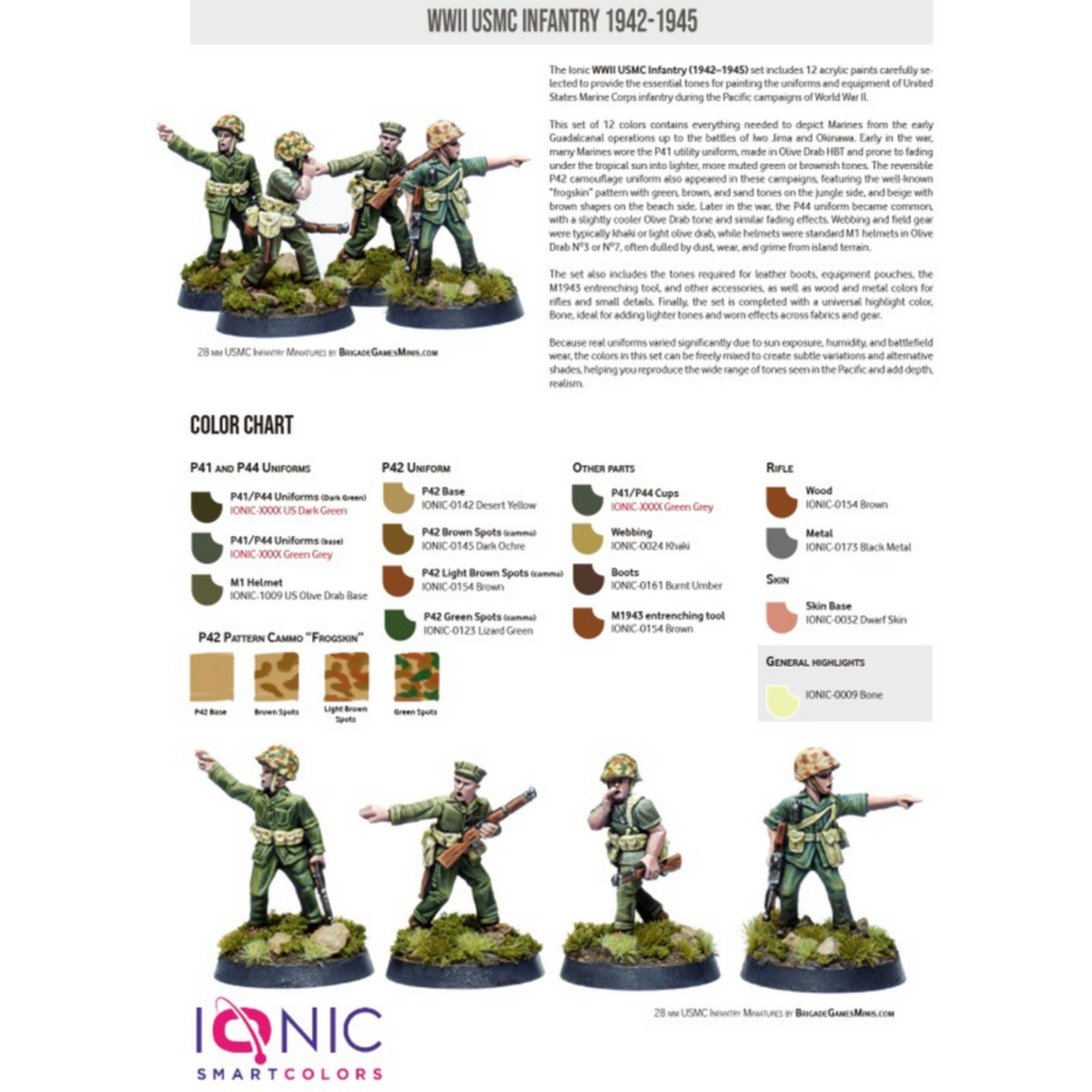 IONIC SMART - WWII USMC Infantry Uniforms 1942–1945 Paint Set - Pre-Order